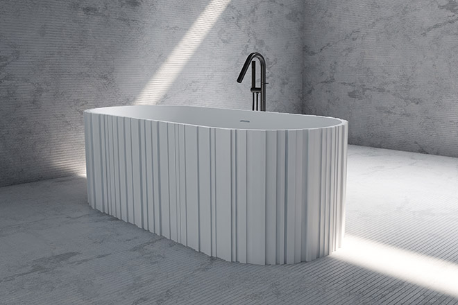 FLUTED BATHTUB