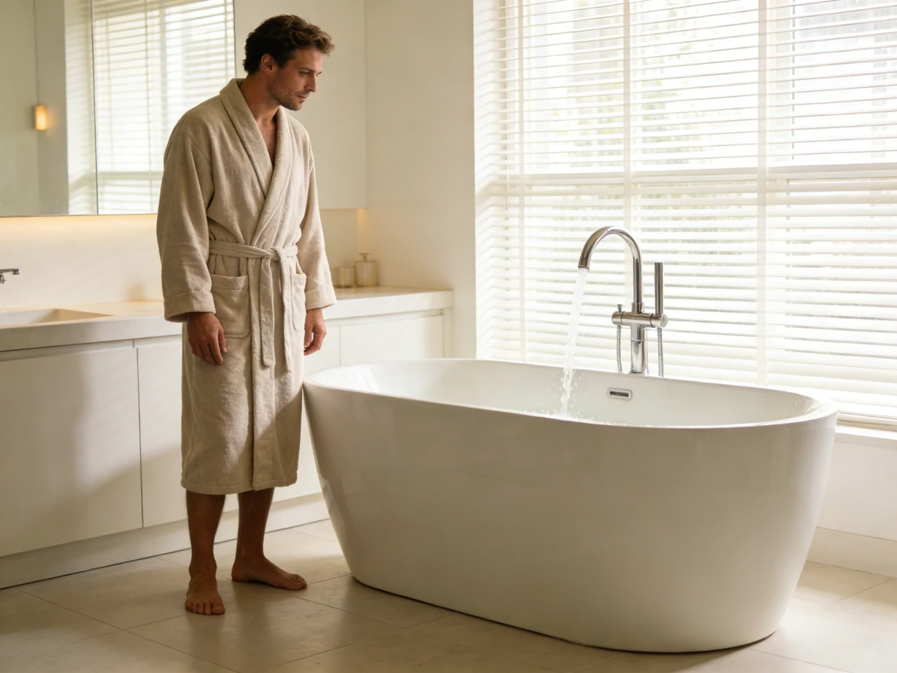 install freestanding bath