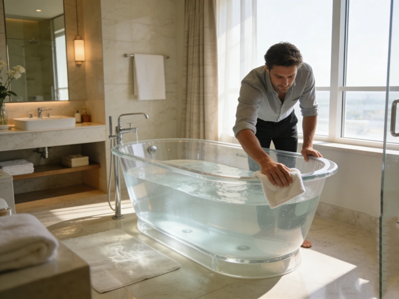 designer transparent tubs