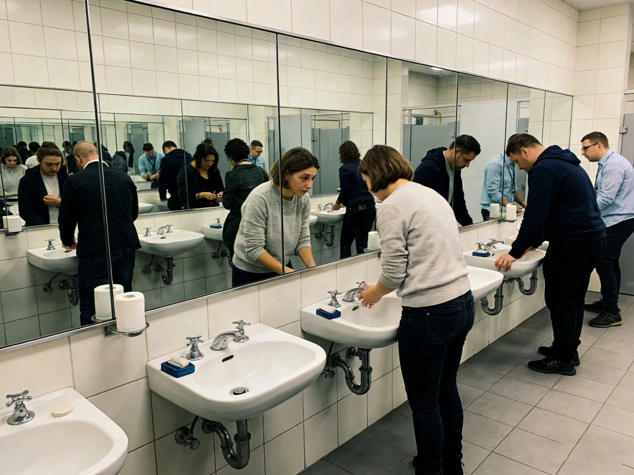Wall hung sinks for commercial use